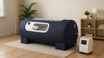 Best hyperbaric chamber for home use in 2025 set up in a modern home wellness room.