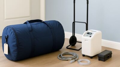 Portable hyperbaric chamber setup