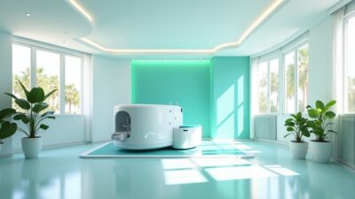 Hyperbaric oxygen therapy chamber at a clinic in Orlando, Florida