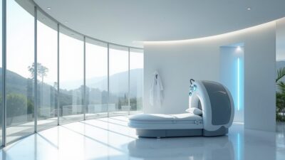 Hyperbaric oxygen therapy chamber at a clinic in San Francisco, California