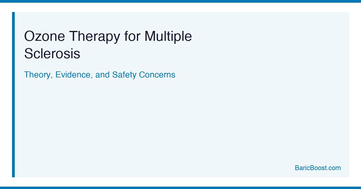 Ozone Therapy For Ms - BaricBoost Guide